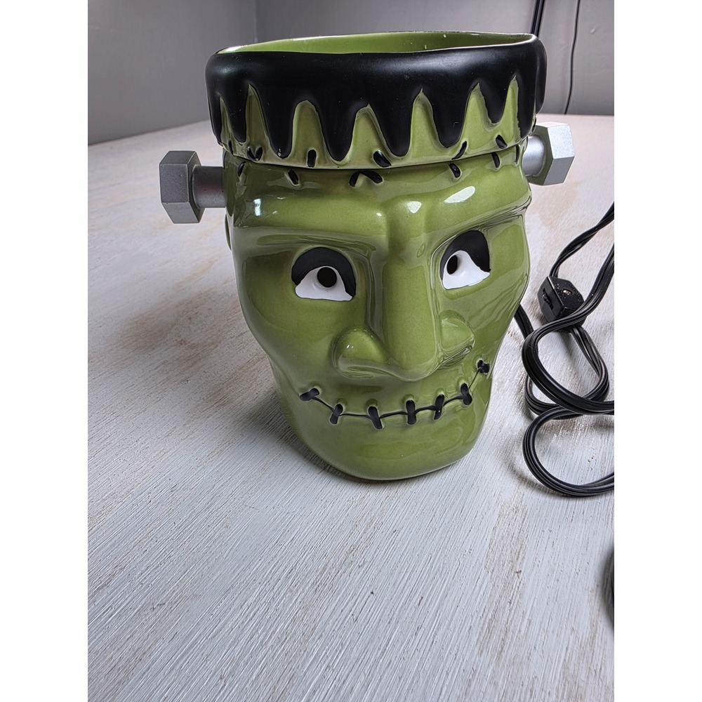 Scentsy Frankenstein Monster Wax Warmer Halloween Decor Green Ceramic Gothic